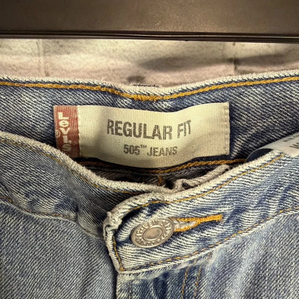 Levi's 505 Men's Jeans W42 L32 Straight Leg Zip Fly Light Wash Y2K